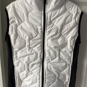 Stylish White and Black Quilted Vest for Kids